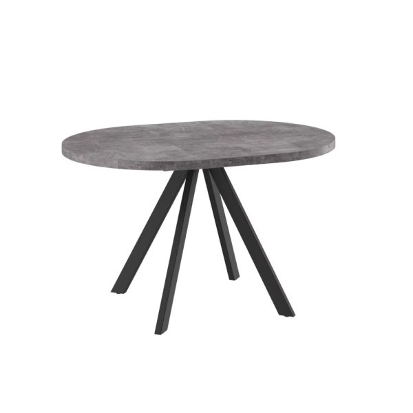 Стол RONDO-90, круглый раздвижной 90(125), ДЫМЧАТАЯ КЕРАМИКА/ЧЕРНЫЙ RONDO 90